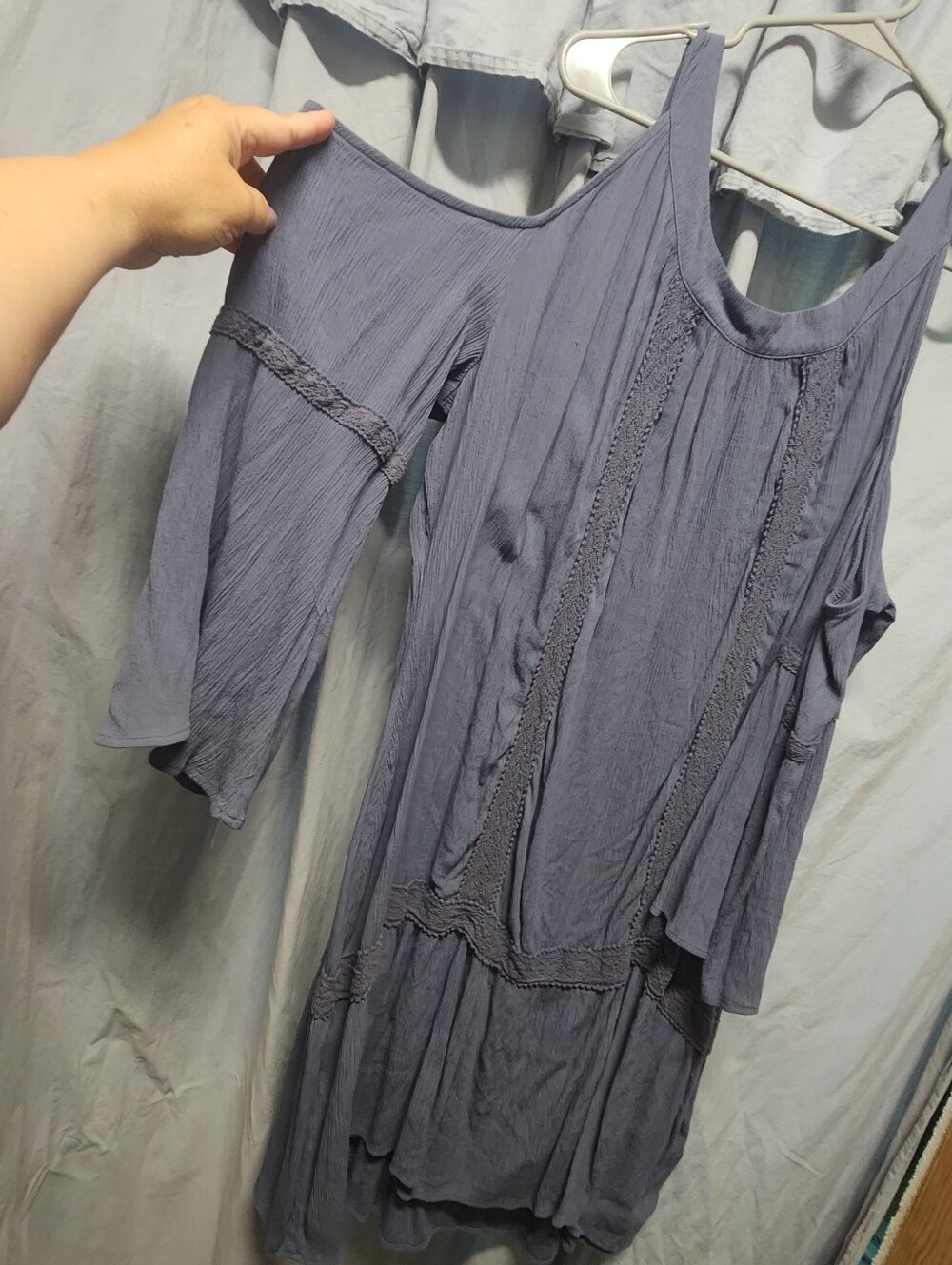 Blue Cold Shoulder Dress